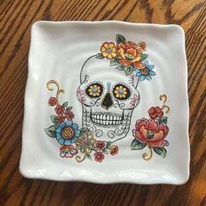 Maxcera Day Of The Dead Sugar Skull Serving Plate